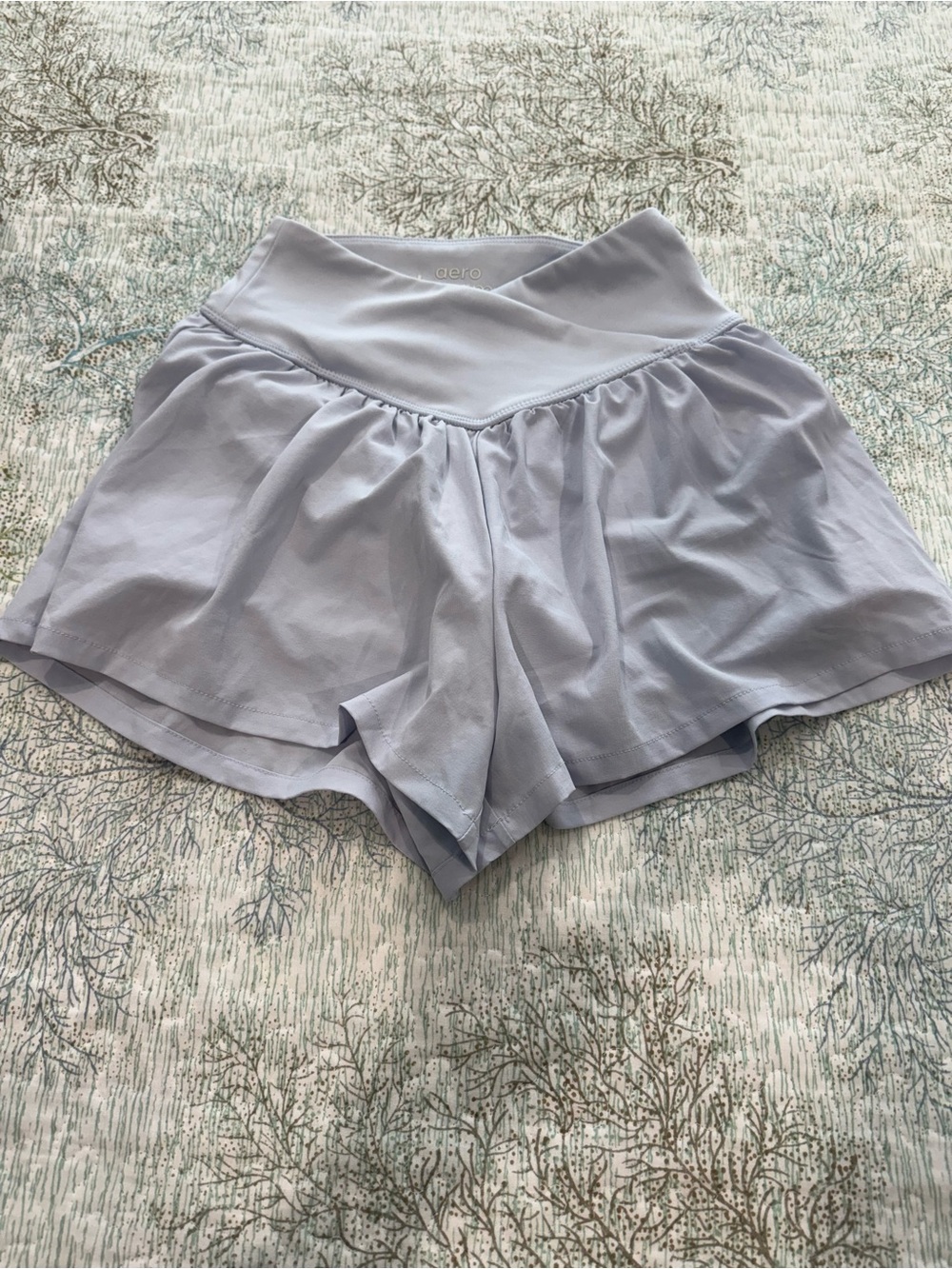 Aeropostale Light Blue Crossover Waist Athletic Shorts